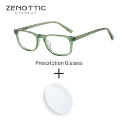 ZENOTTIC  Fashion Square Prescription Eyewear Acetate Progressive Optical Glasses For Men Anti-Blue Light Myopia Eyeglasses