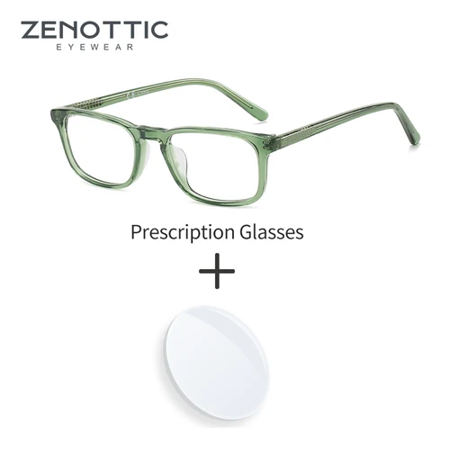 ZENOTTIC, gafas graduadas cuadradas a la moda, gafas ópticas progresivas de acetato para hombres, gafas para miopía con luz azul