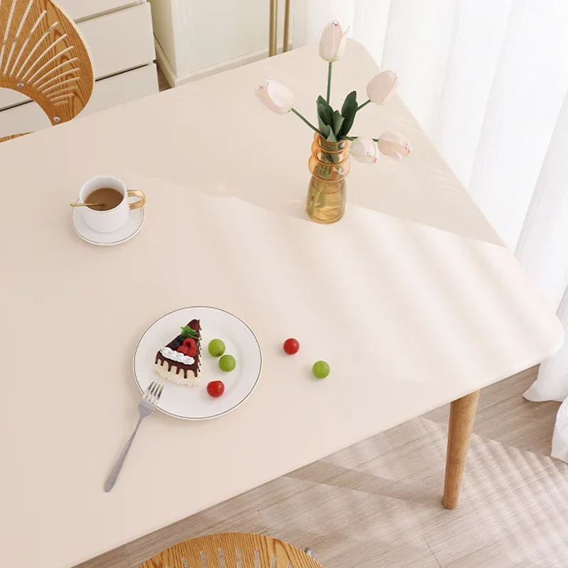 Waterproof Oilproof Tablecloth All-inclusive Solid Color Table Cloth Rectangle Catering Oilproof Fitted Protector Table Covers