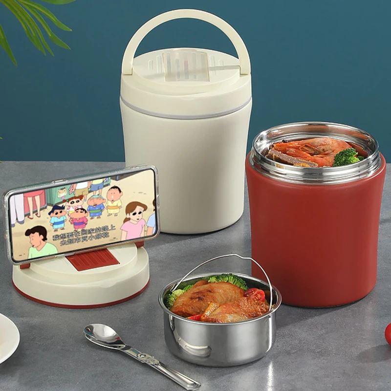 

Термальная банка для еды из нержавеющей стали 304, контейнер для супа-термоса, портативный вакуумный ланч-бокс для школьников, вакуумная изоляция