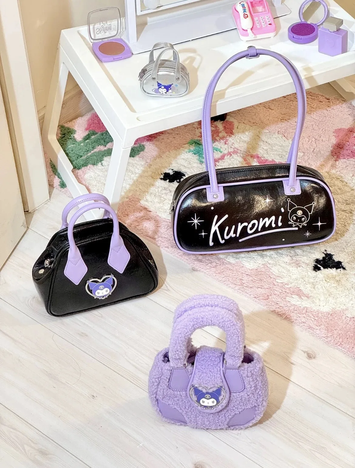 

Sanrio Kuromi Sparkle Party Crossbody Bag - Cute Kawaii Anime Shoulder Purse for Women & Girls, Kawaii Fashion Accessory