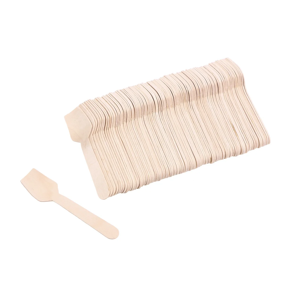 

100 PCS Wooden Spoon Ice Cream Strong and Sturdy Spoons Dessert Easy to Grip Bamboo
