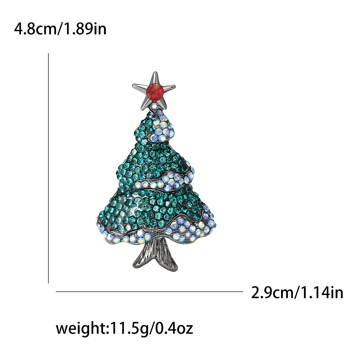 Christma’s Rhinestones Christmas Tree Brooches for Women Unisex Enamel Plant Pins Event Party Decoration Clothes Accessories image 4