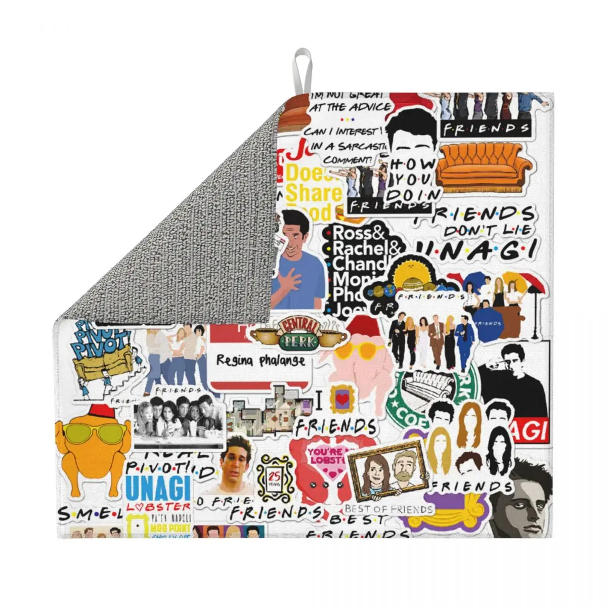 Custom Funny TV Show Friends Collage Dish Drying Mat for Kitchen Fast Dry Absorbent Microfiber Dishes Drainer Pad