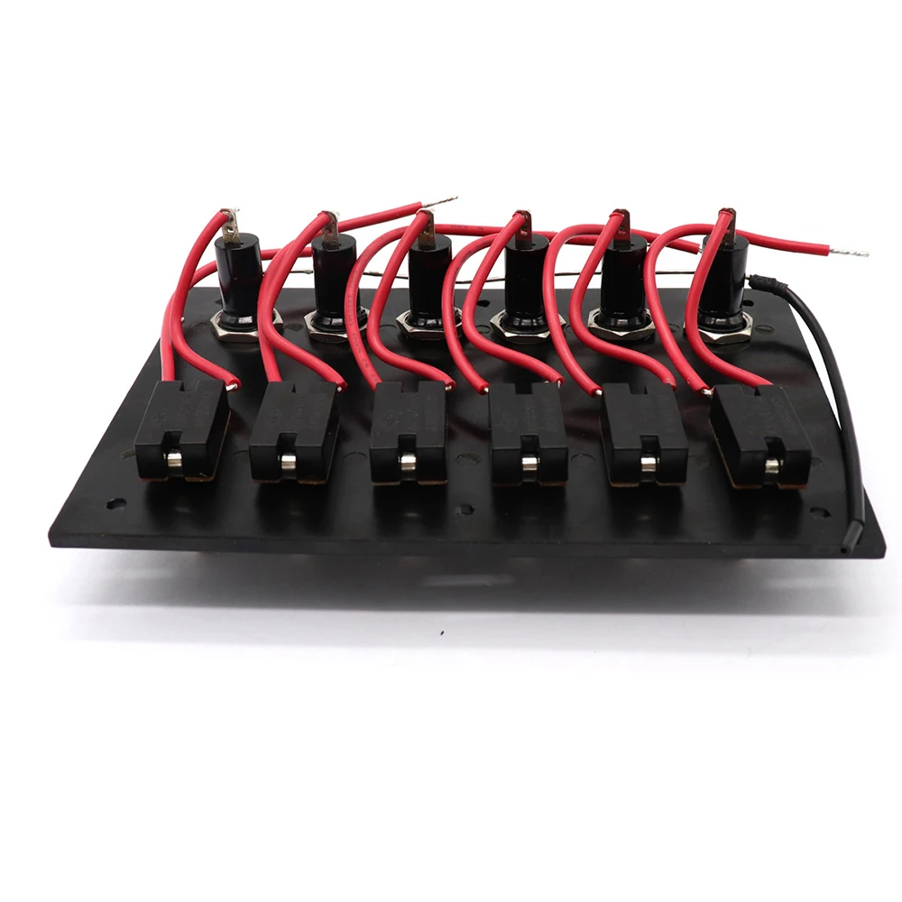 6 Gang Label Stickers for Car Marine Ship Caravan RV Car Switch Panel ON/OFF Rocker Toggle DC12/24V With Fuse Protection