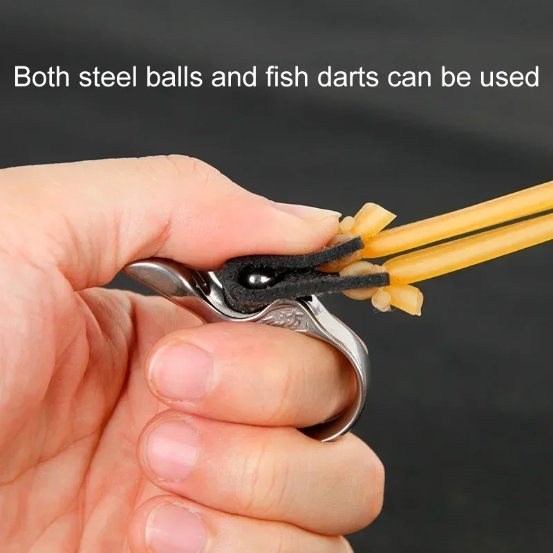 1pcs Stainless Steel Shooting Fish Finger Ring for Slingshot Fishing Darts Shooting Fishing Protection Finger Hunting Tool