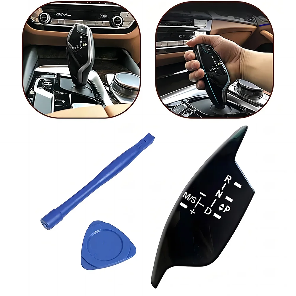 LHD Car Gear Shift Knob Panel Trim Cover Button Sticker For BMW 5 6 7 Series G30 G38 G02 525 530 Auto Parts Accessories