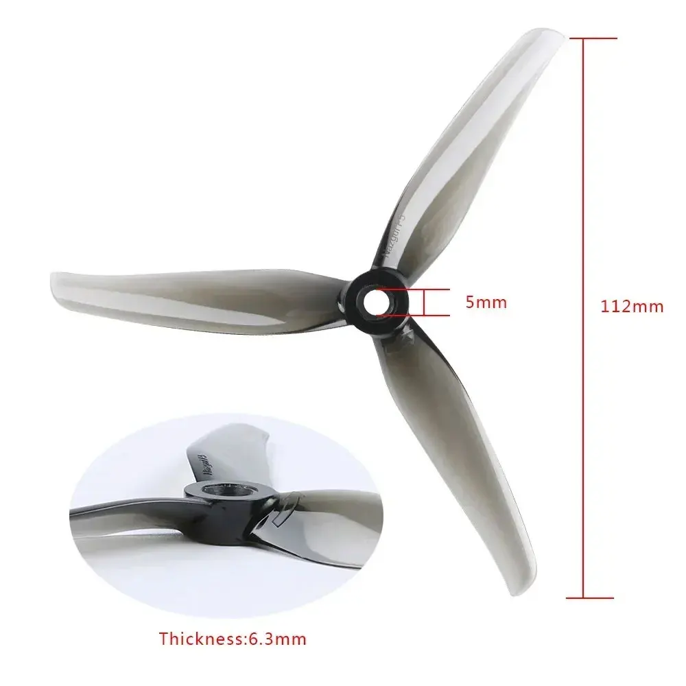 6 Paar IFlight Nazgul F5 / 5140 5 Zoll 3-Blatt / Dreifach-Blatt Propeller Kompatibel mit XING-E 2207 Motor für RC FPV Racing Drohnen-Teile