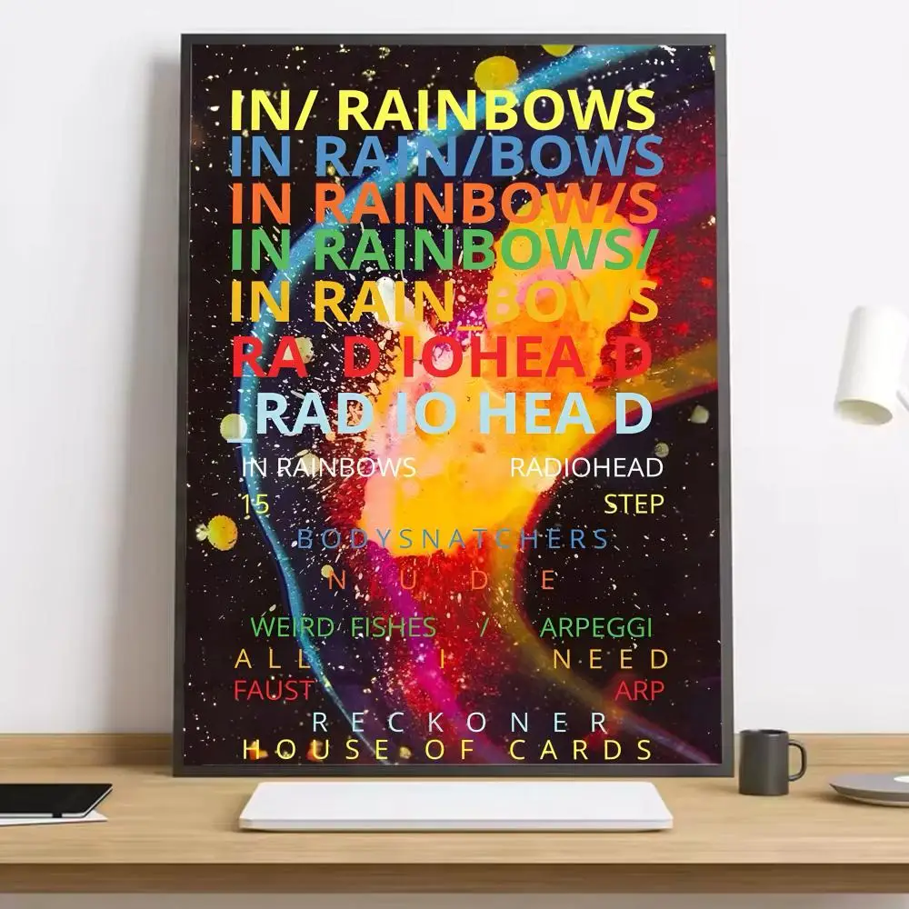 R-Radiohead Band Rainbow Painting Calligraphy HD-Leinwandposter für Wohnzimmer, Schlafzimmer, Bar, ästhetische Dekoration – Detail 3