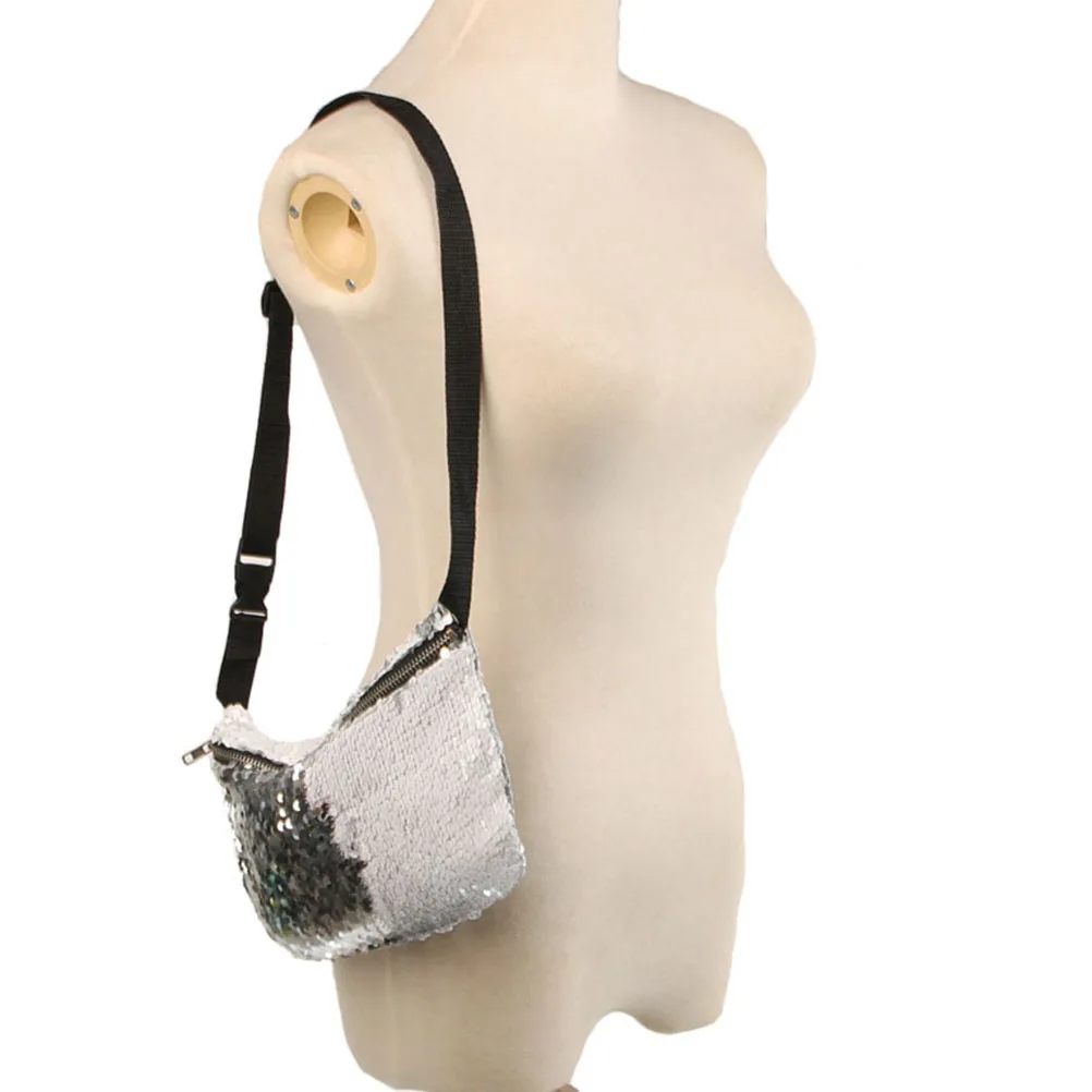 

Shiny Iridescent Women Waist Bag Soft Durable Fanny Pack Adjustable Strong Zipper Business Card Phone Wallet Storage