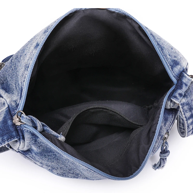 Washed Denim Shoulder Bags Women Small Canvas Messenger Bags Girls Fashion Cloth Satchels Young Girl Book Bags Crossbody Bags