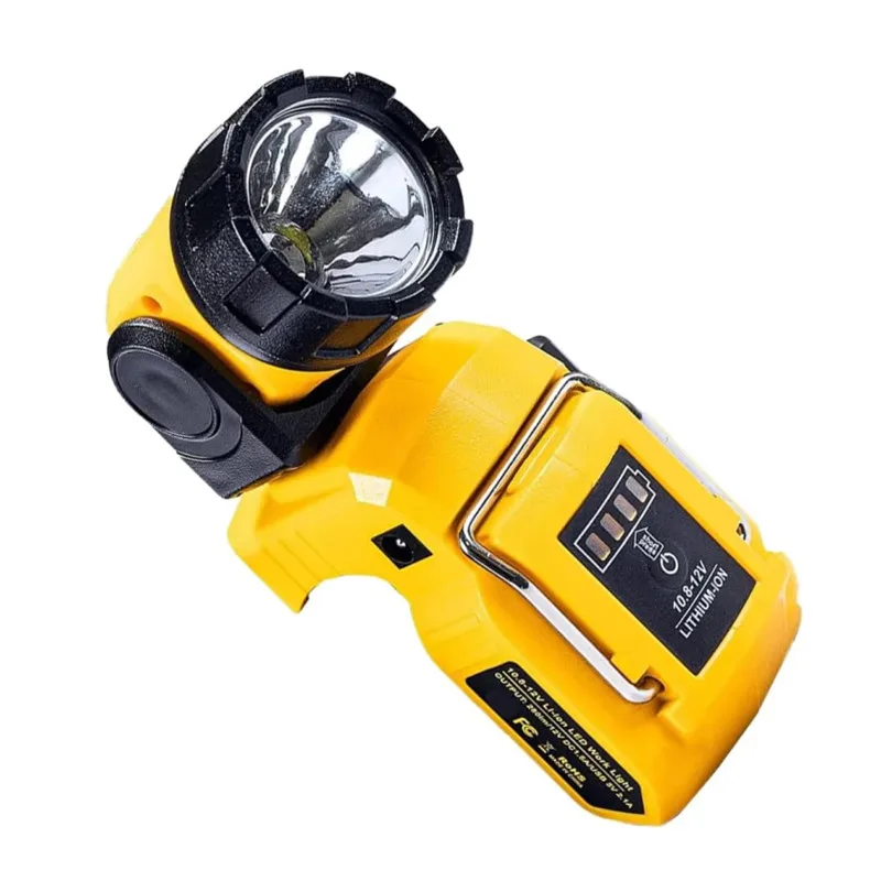 

Flashlight LED Work Light for Dewalt 10.8V-12V Li-ion Battery DCB124 DCB120 DCB123 Rechargeable Rotatable Torch Lamps Outdoor