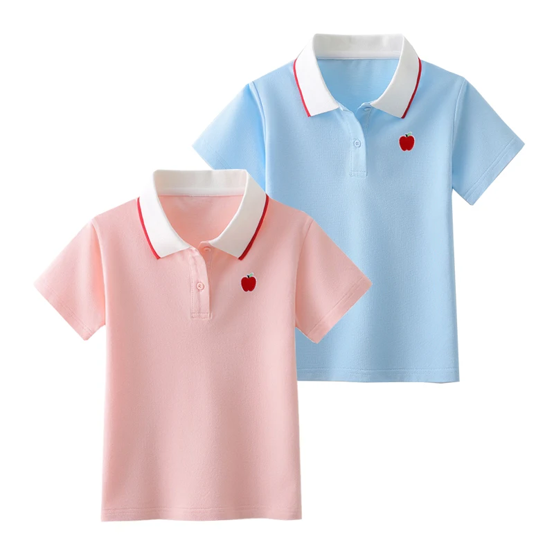 

Fashion Girls Polo Shirts Summer Candy Color Teenager Children Tshirts Kids Tee Clothes Cotton