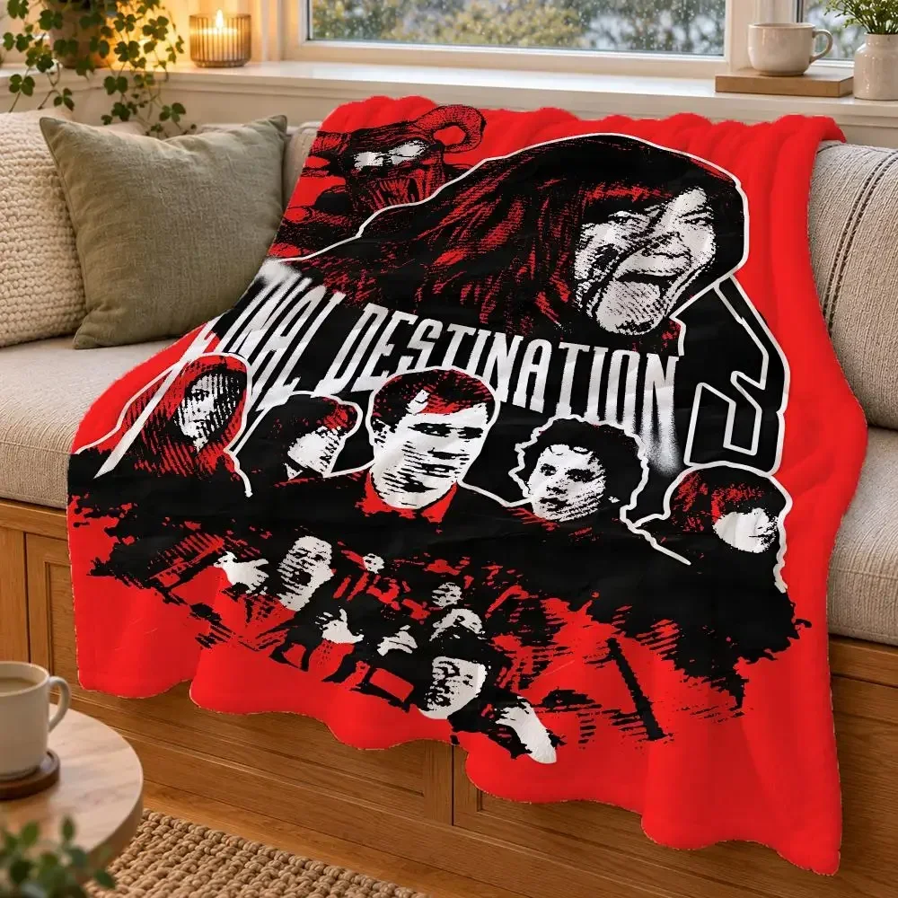Thriller Movie Final Destination Bloodlines Throw Double Sided Flannel Throw Blanket Soft Warm Washable Home Decor