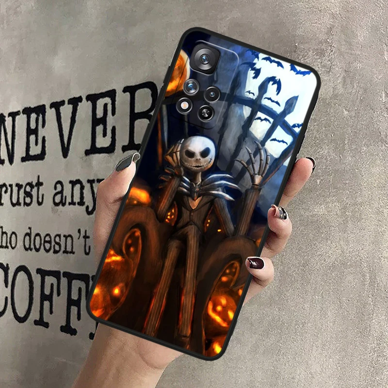 Christmas Nightmare Before For Redmi Note 13 12 Turbo 11T 11P 11E 11S 10T 10S 10 9 Pro Plus Max Silicone Black Phone Case