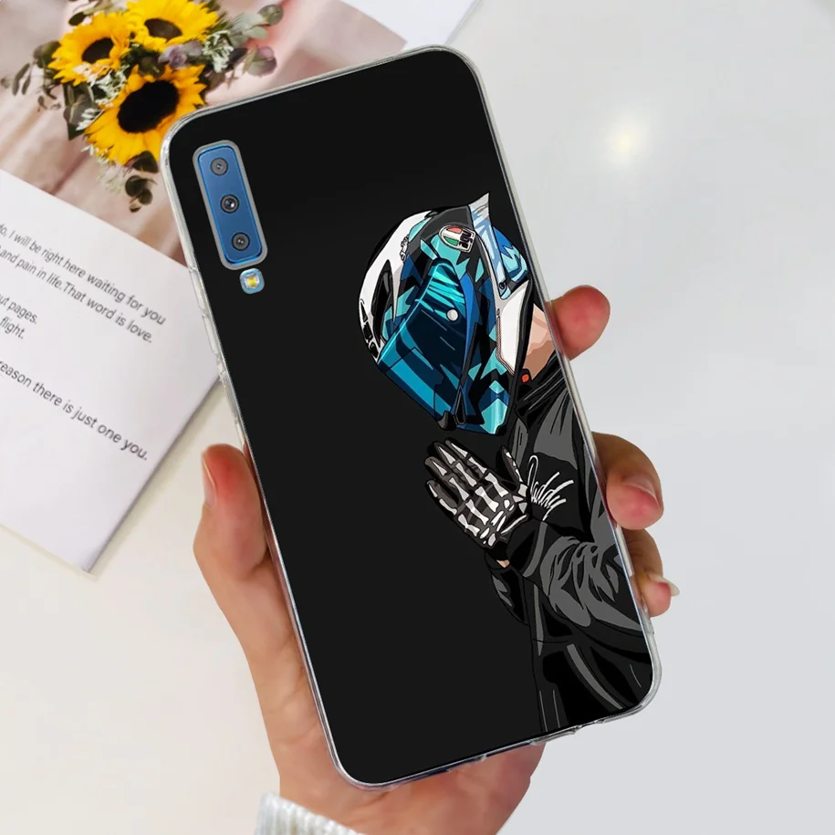 Silicone Cover For Samsung Galaxy A7 2018 Case A750 A750F Case New Fashion Flower Phone Case For Samsung A 7 2018 SM-A750F Funda
