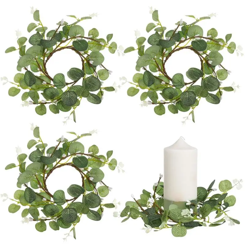 

Wedding Rose Decors Flower Holder Green Leaves Wreath Advent Wreath Candlestick Holders Small Wreaths