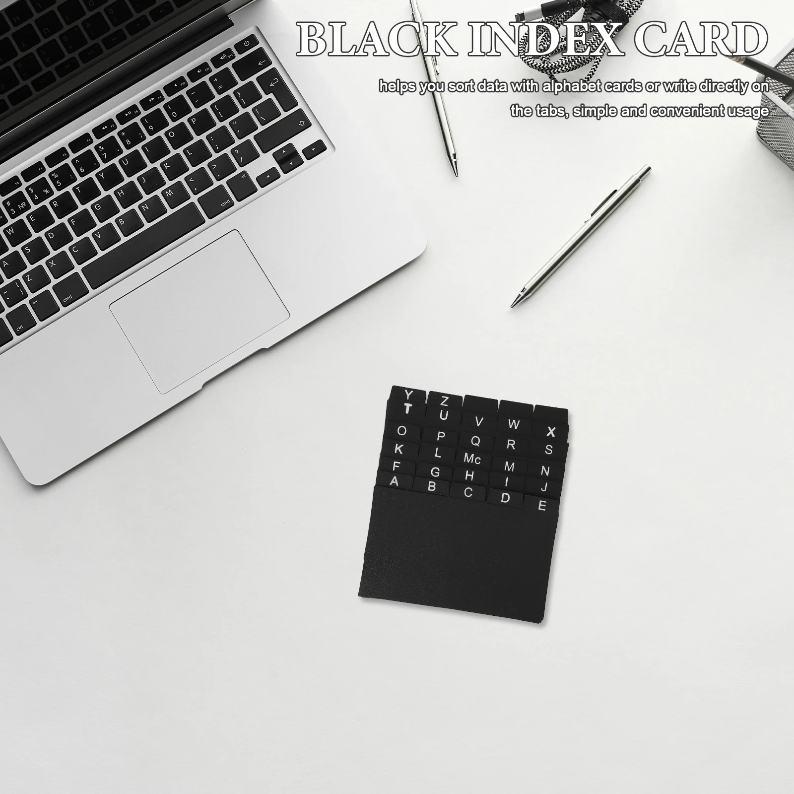 30 Stück Karteikartenteiler aus schwarzem Kunststoff, PP-Material, Alphabet-Tabs, Rezept-Organizer, platzsparend, für den Heimgebrauch im Büro