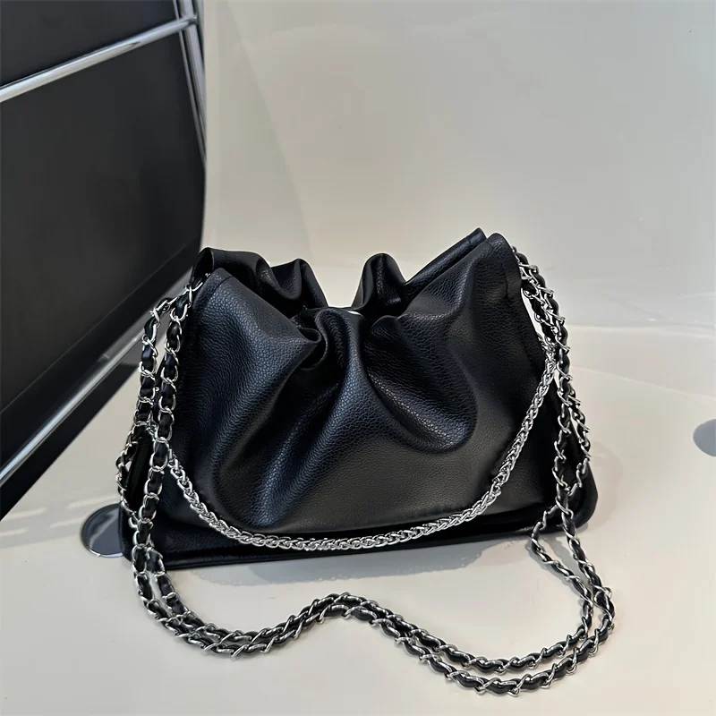 

Drawstring Crossbody Bag, Trendy PU Shoulder Bag, Women's Stylish Handbag & Purse