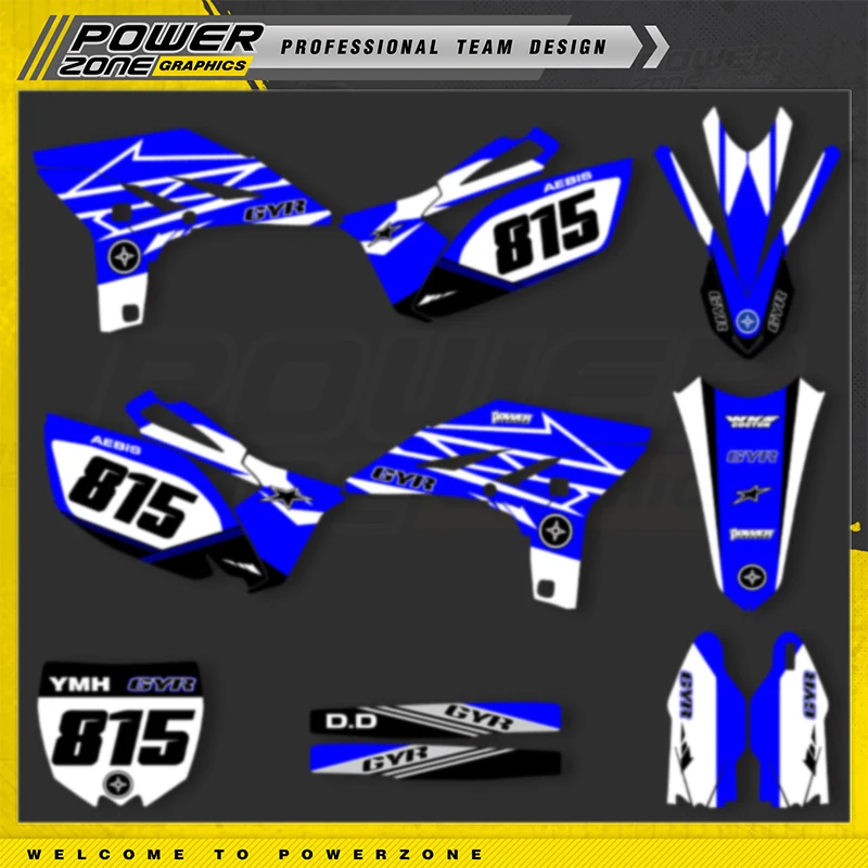 

PowerZone Custom Team Graphics Backgrounds Decals Stickers Kit For YAMAHA YZF250 2010 2011 2012 2013 Motorcycle Decals 010
