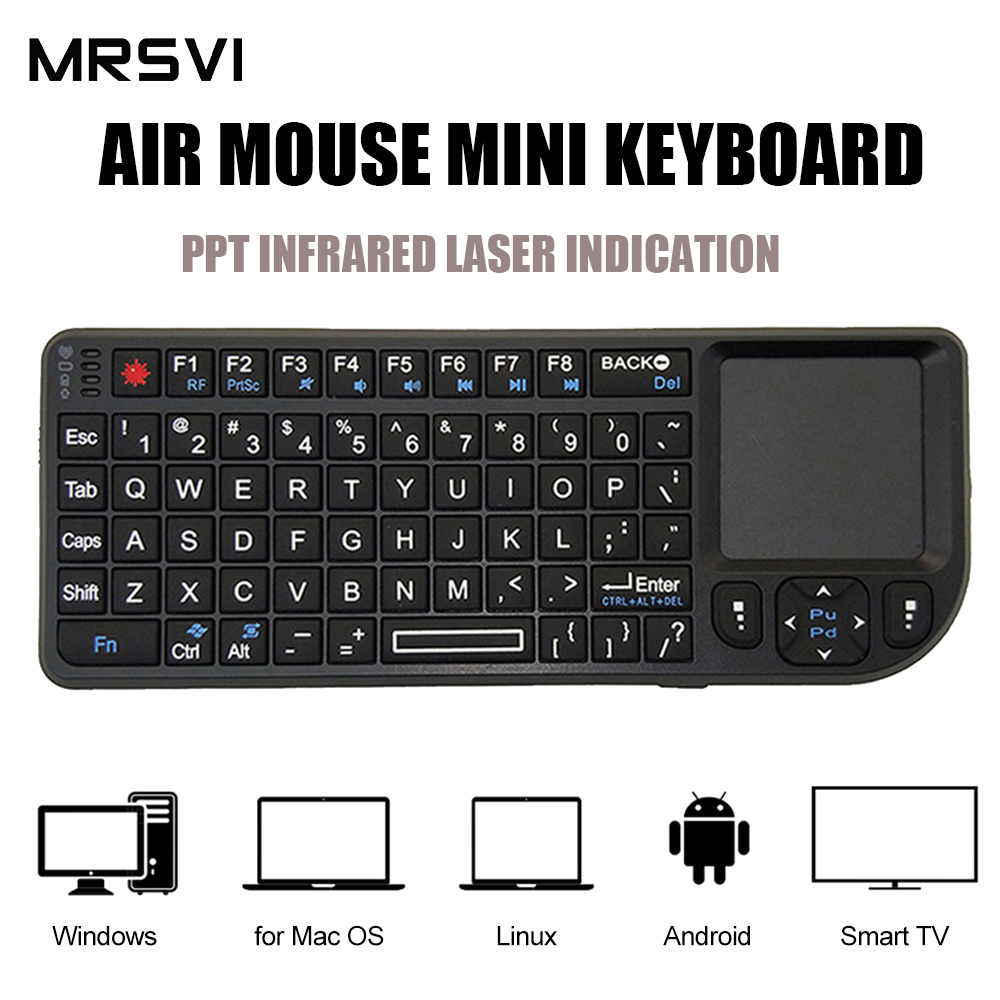  A8 Mini Wireless Keyboard 2.4G 7 Color Backlit English Russian Spanish French Touchpad Air Mouse for Android TV Box PC Tablet 