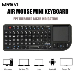 Mini teclado inalámbrico A8 2,4G 7 colores retroiluminado inglés ruso español francés Touchpad Air Mouse para Android TV Box PC Tablet