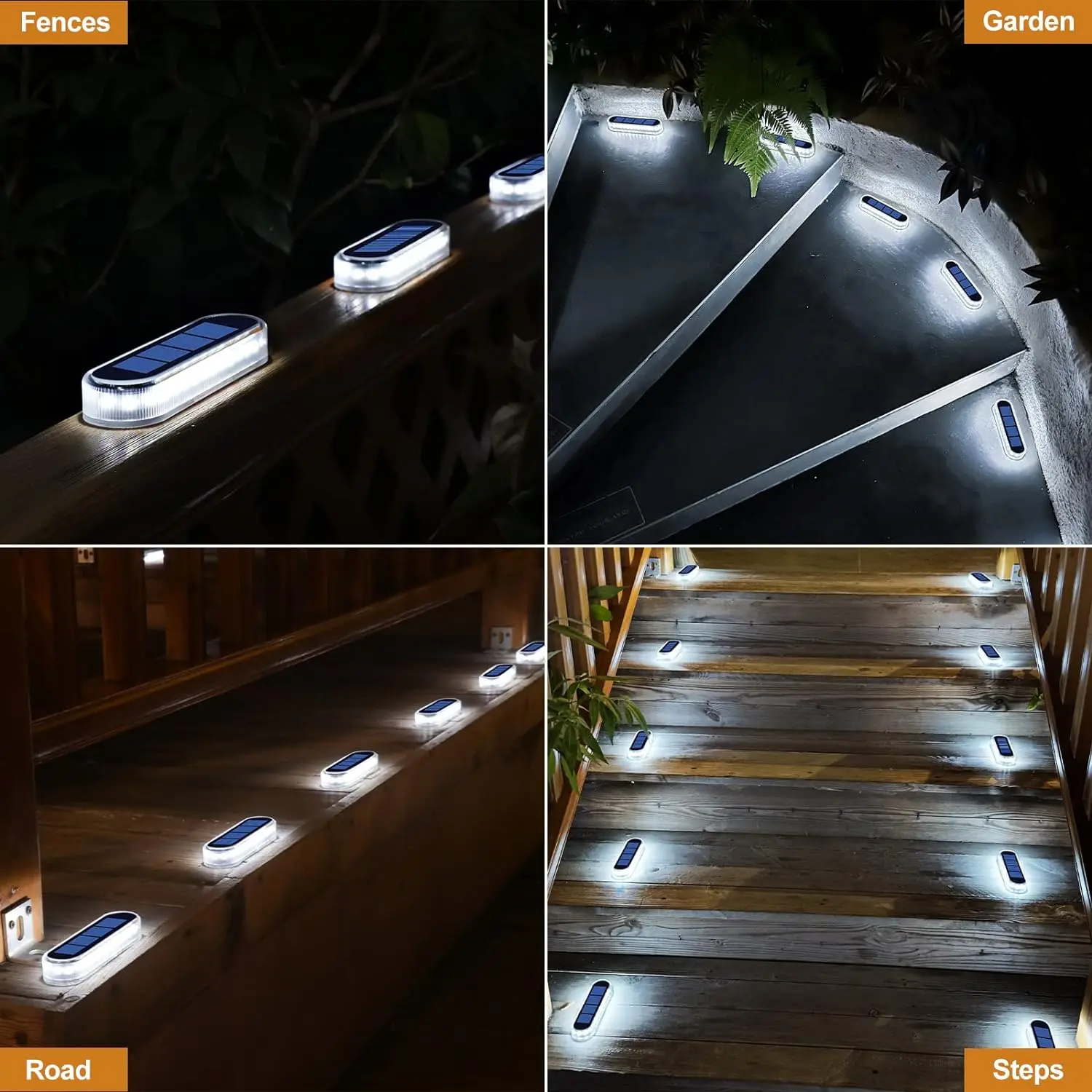 Imagem -06 - Impermeável Solar Jardim Luzes Escadas Led Luz Luzes Caminho ao ar Livre Auto on e Off Deck Luz Enterrado por Ip68 30 Leds