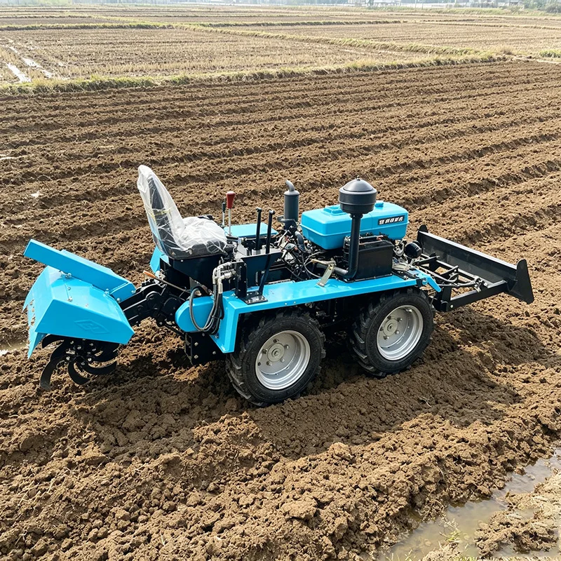 Customized Multifunctional four-wheel rotary tiller, 25 HP wheeled tractor, high-power plowing machine
