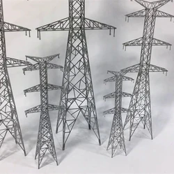 Modelo de construcción de múltiples escalas, torre de energía eléctrica, modelo de construcción, Escena de tren, colección en miniatura, mesa de arena, paisaje