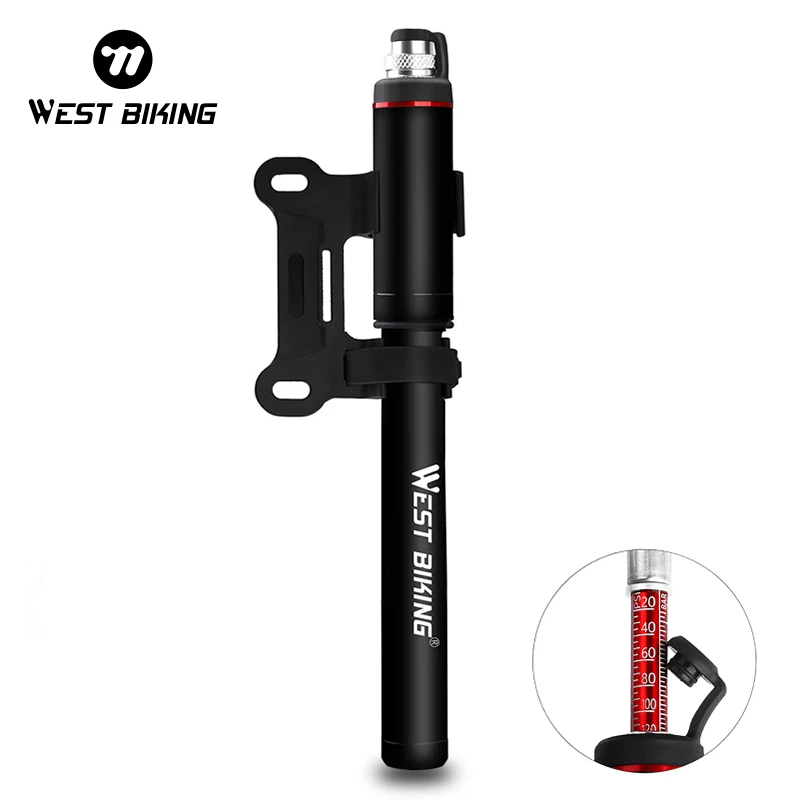 WEST BIKING Bike Pump Pressure Gauge Tube 120PSI Bicycle Pump Presta Schrader Hose Cycling Tire Air Inflator Road MTB Bike Pump