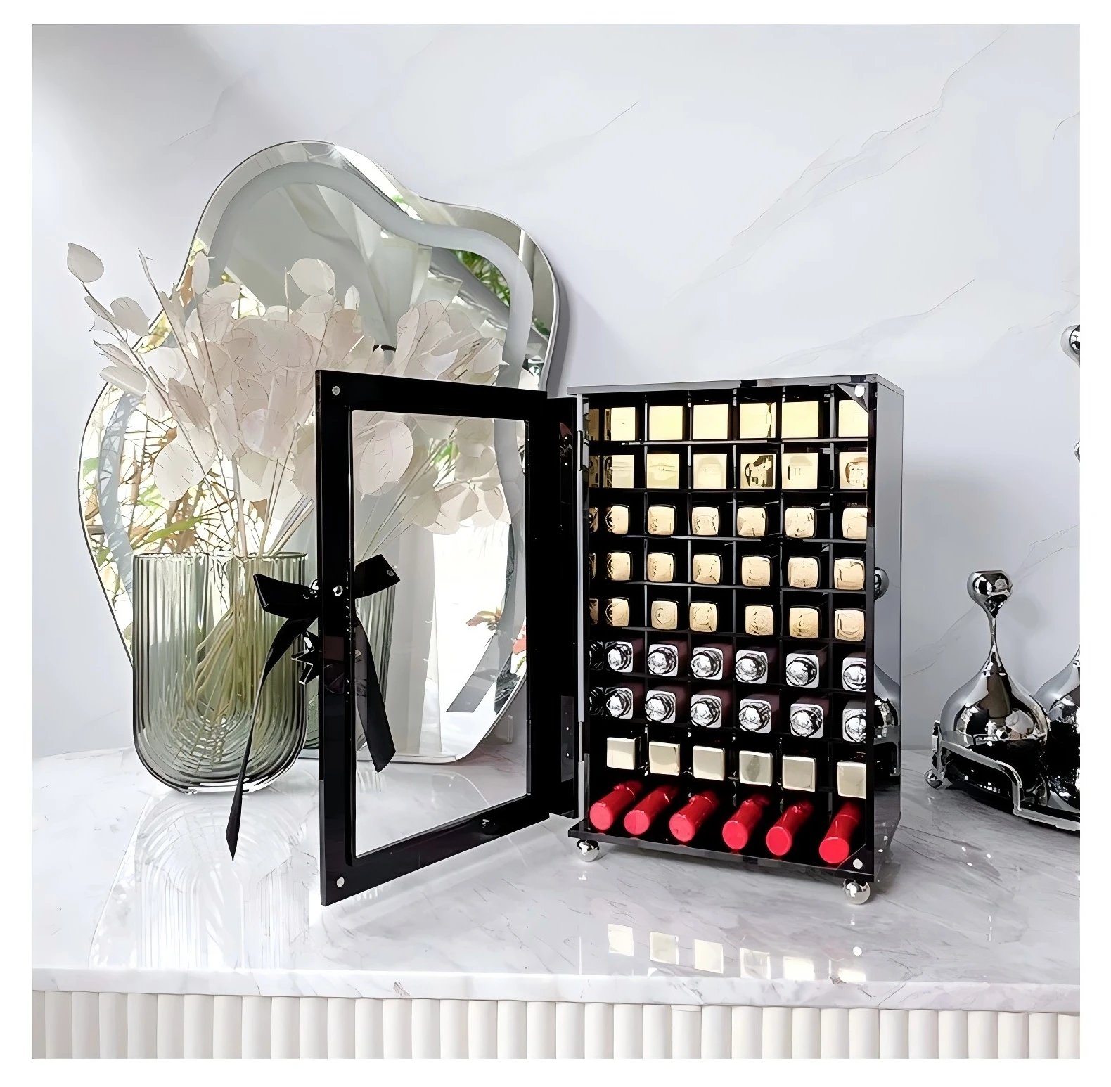 Acrylic dustproof lipstick long lip glaze large capacity storage box gift makeup box jewelry box