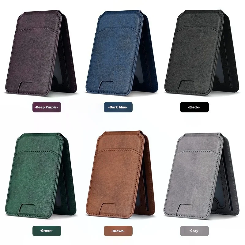 ل Magsafe المغناطيسي محفظة من جلد Pu حامل حامل بطاقة الائتمان آيفون 16 15 14 13 12 برو ماكس حامل بطاقة غطاء حقيبة الهاتف