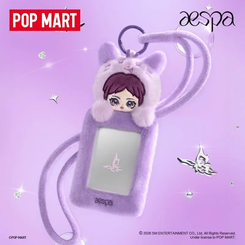 

POPMART Aespa FLUFFY CLUB SERIES Card Holder Blind Box Anime Action Figure Guess Bag Ornament Figurines Desktop Dolls Model