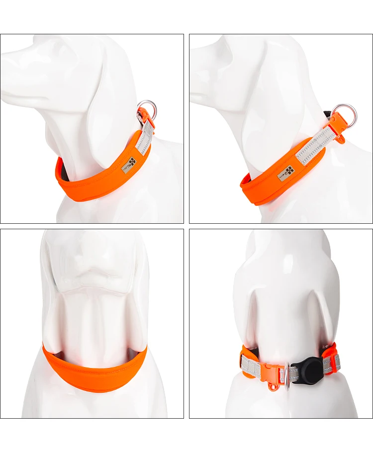Personalized AirTag Dog Collar Adjustable Nylon Reflective Padded Pet Dog Collar for Small Medium Large Dog Accessories