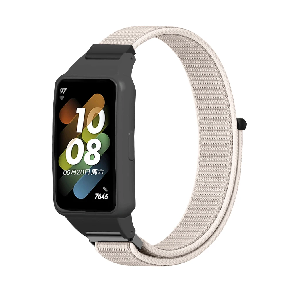 

Nylon Watch Strap with Protective Case For Huawei Band 6/6Pro/7 Honor Band 6/7 Quick Release Adjustable Sport Smart Watch Band