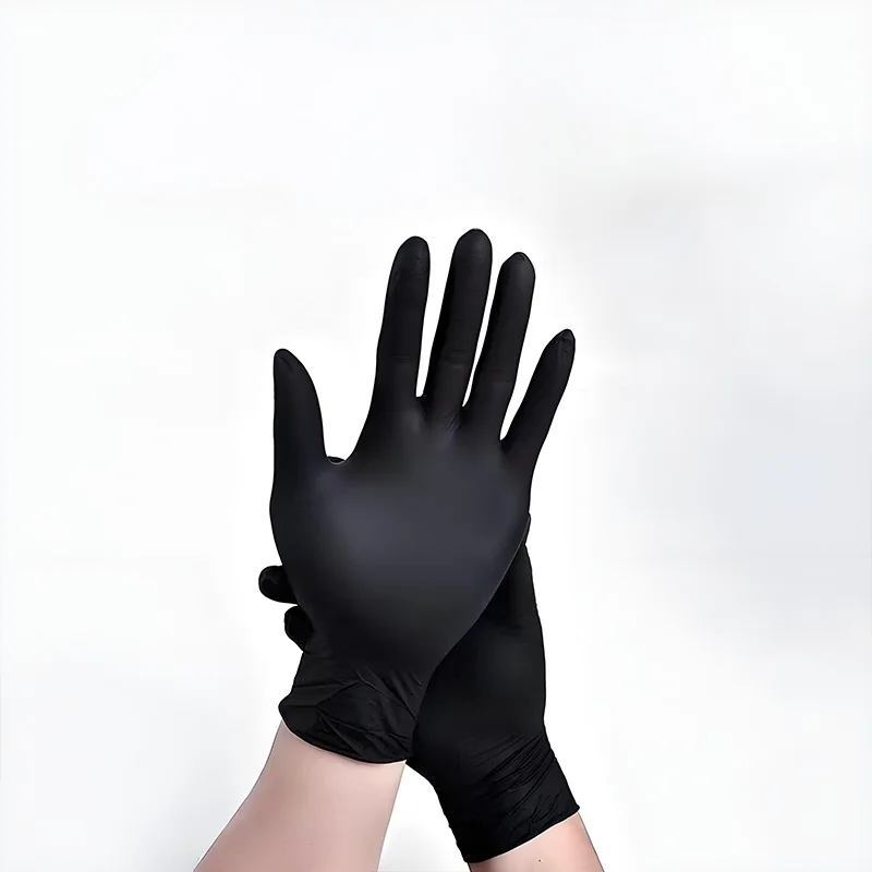 

100 шт. черных композитных нитриловых перчаток (24 см) (размеры S/M/L/XL) - одноразовые, без пудры, без латекса, эластичные и удобные