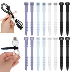 Mixed Silicone Cable Manager Phone Data Line Earphone Cable Winder USB Cord Clamp Tie Desktop Wires Organizer