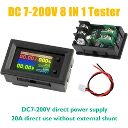 DC6~30V 20A 8In1 1.14 Inch Multifunction Tester Voltage Current Power Time Temperature Capacity Electricity Meter Voltmeter