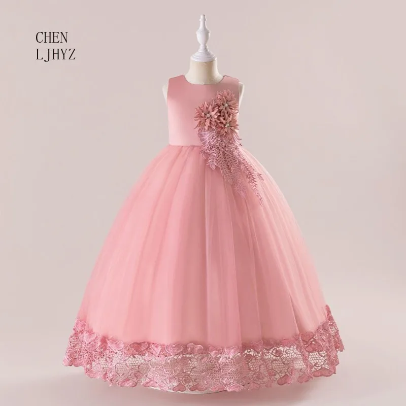 Children's chiffon dress, big children's runway party dress, birthday performance dress, dreamy princess dress