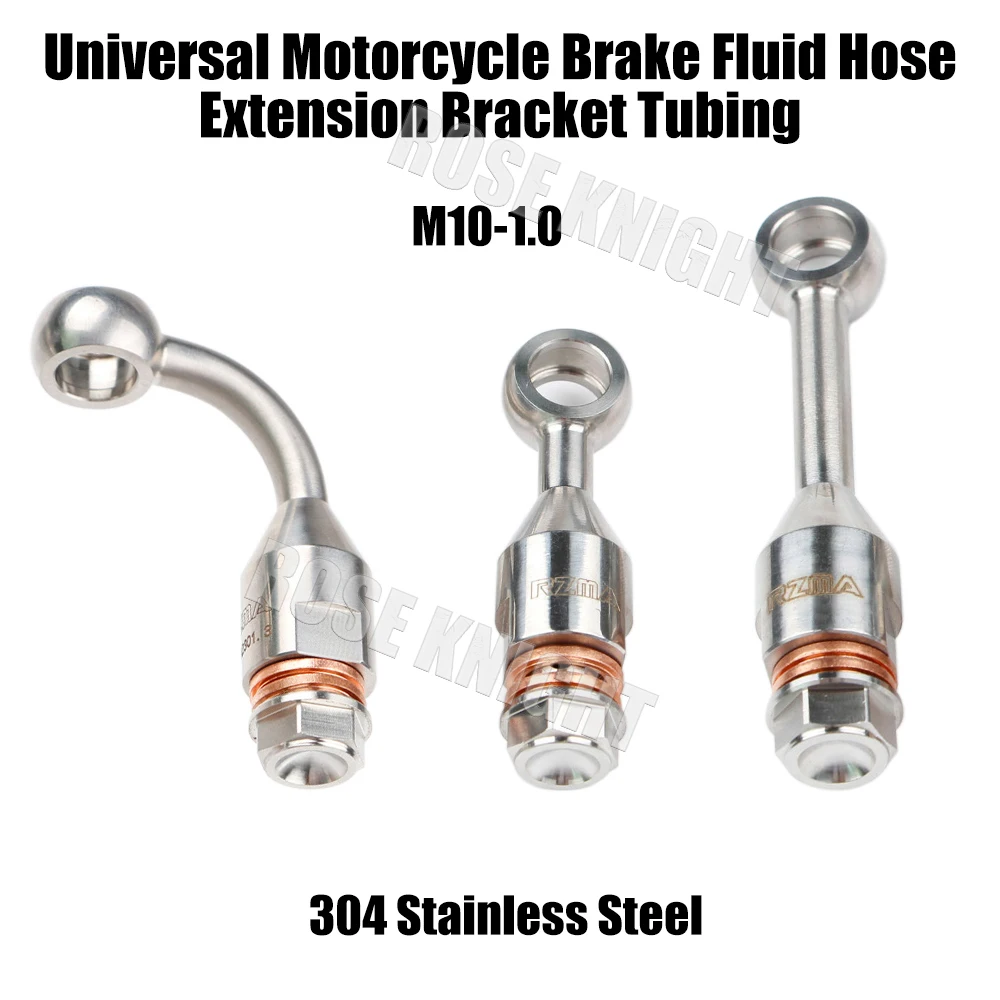 

Universal 304 Stainless Steel Motorcycle Brake Fluid Hose Extension Bracket Tubing M10-1.0 Hydraulic Clutch Tube Extension Joint