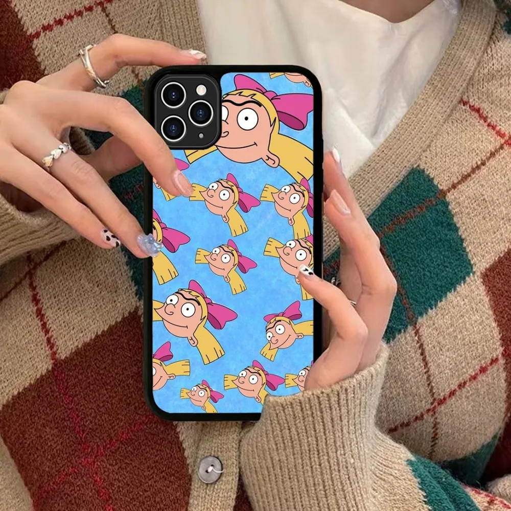 Hey Arnold Helga Bonito Phone Case Silicone PC+TPU For For IPhone 11 12 13 14 15 16 Plus Pro Max Cover