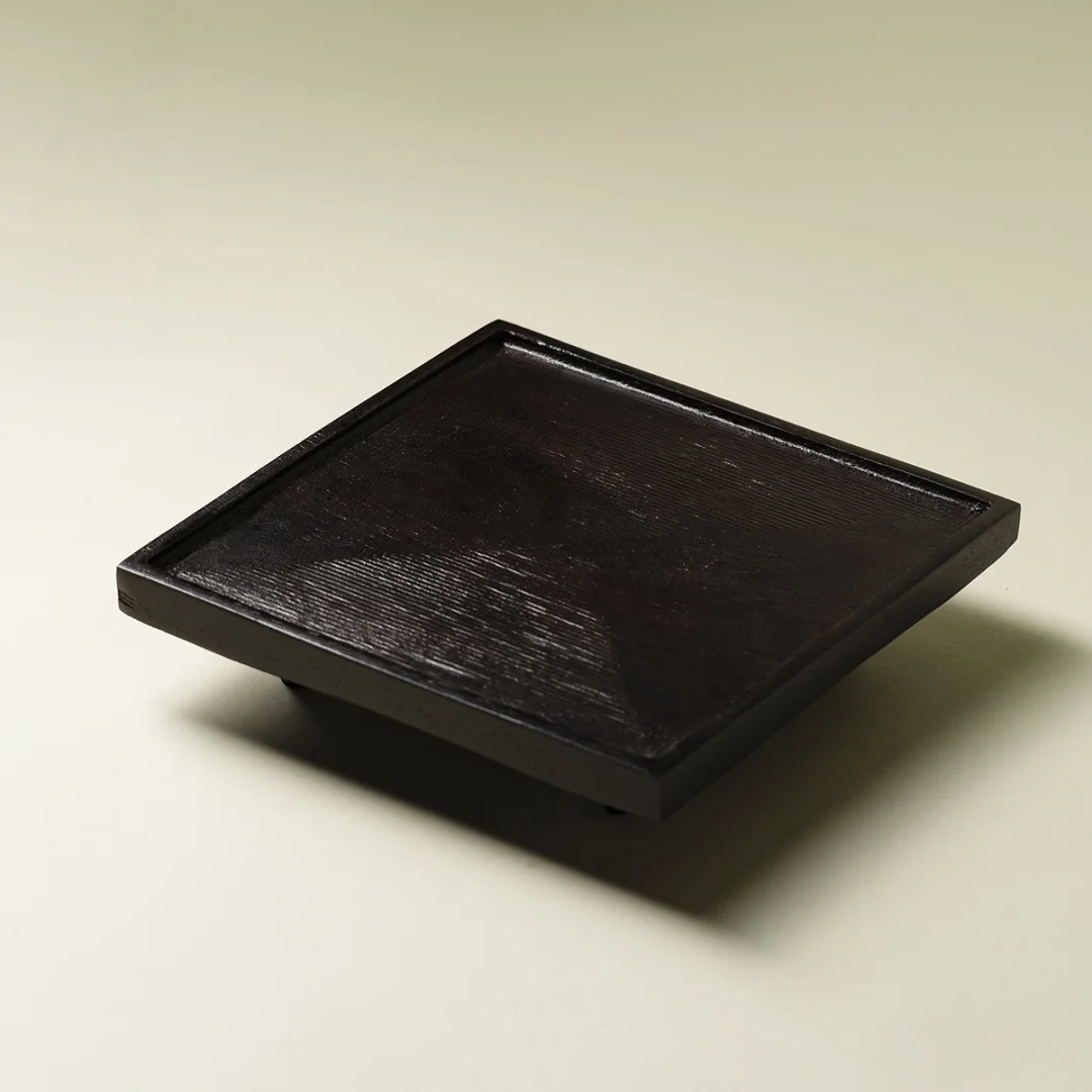 Kleiner Teetisch aus Walnussholz im japanischen Stil, einfaches Trockenteetablett für den Heimgebrauch, Wabi-Sabi-Stil, Holztablett, Teekannenhalter, Teetablett