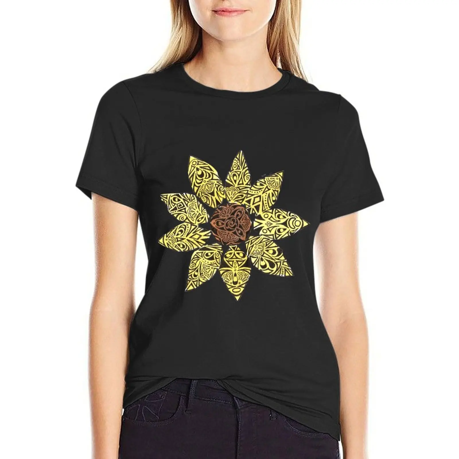 

Sunflower T-Shirt graphics lady clothes anime plus size t shirts for Women loose fit