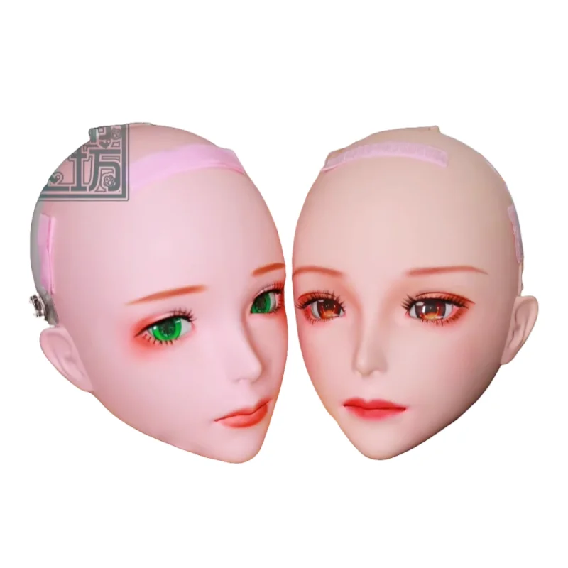 (JW-Mask19) Kigurumi Transsexuals Beauty Makeup Cosplay Silicone Half Head Mask Anime Kigurumi Masks Crossdresser BJD Doll