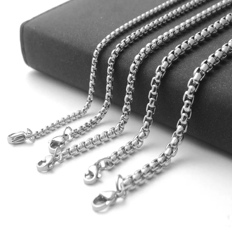 YQ 316L Edelstahl Kette Halskette für Männer Frauen Schmuck Anhänger Zubehör 3 Farben – Detail 2