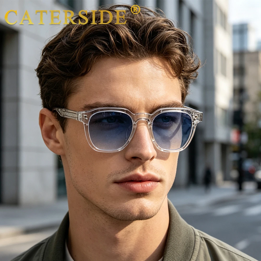 CATERSIDE New Fashion Punk Men Sunglasses Frame Square Personalized Design Sun Glasses Women Travel Party Business Festival Gift image 3