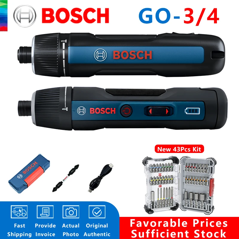 BOSCH GO 3/4 Cordless Screwdriver 3.6/4V Lithiumion Battery Rechargeable Cordless Drill with Box Bosch GO3 Professional Tool Set