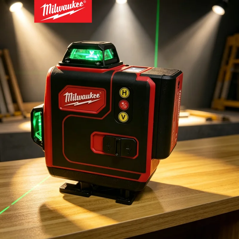 

High Visibility Green Beam 4D 6 Line Laser Level 360° M18 Fit Self-Leveling Horizontal Vertical Cross Line Construction Tool