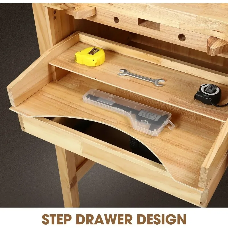 High Quality Heavy Duty Wood Workbench, for Workshop, Garage, W/Adjustable Handle