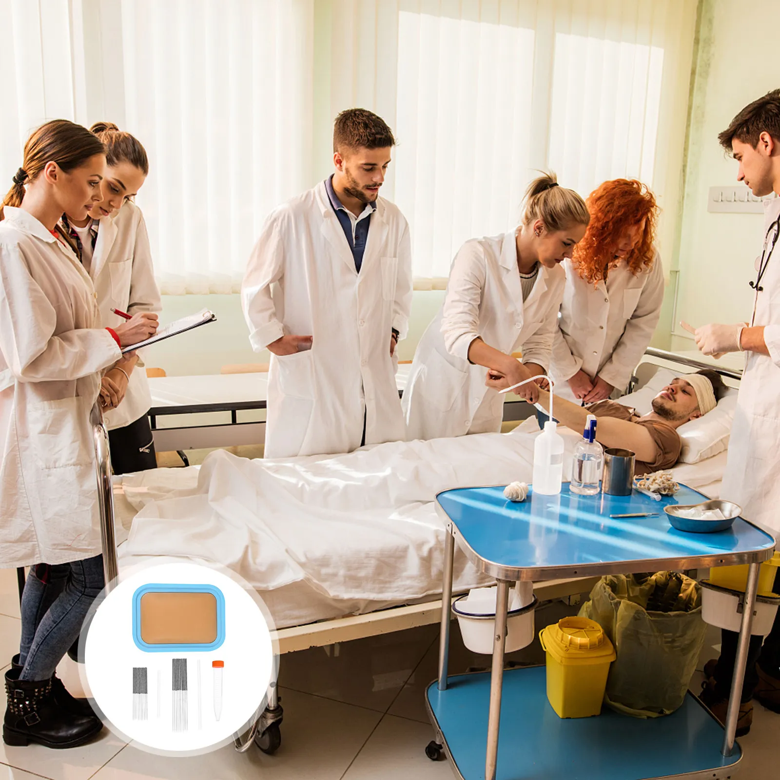 

1Set Medical Grade Silicone Suture Practice Kit for Acupuncture Training Realistic Skin Touch Reusable Pinhole Resistant